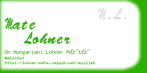 mate lohner business card